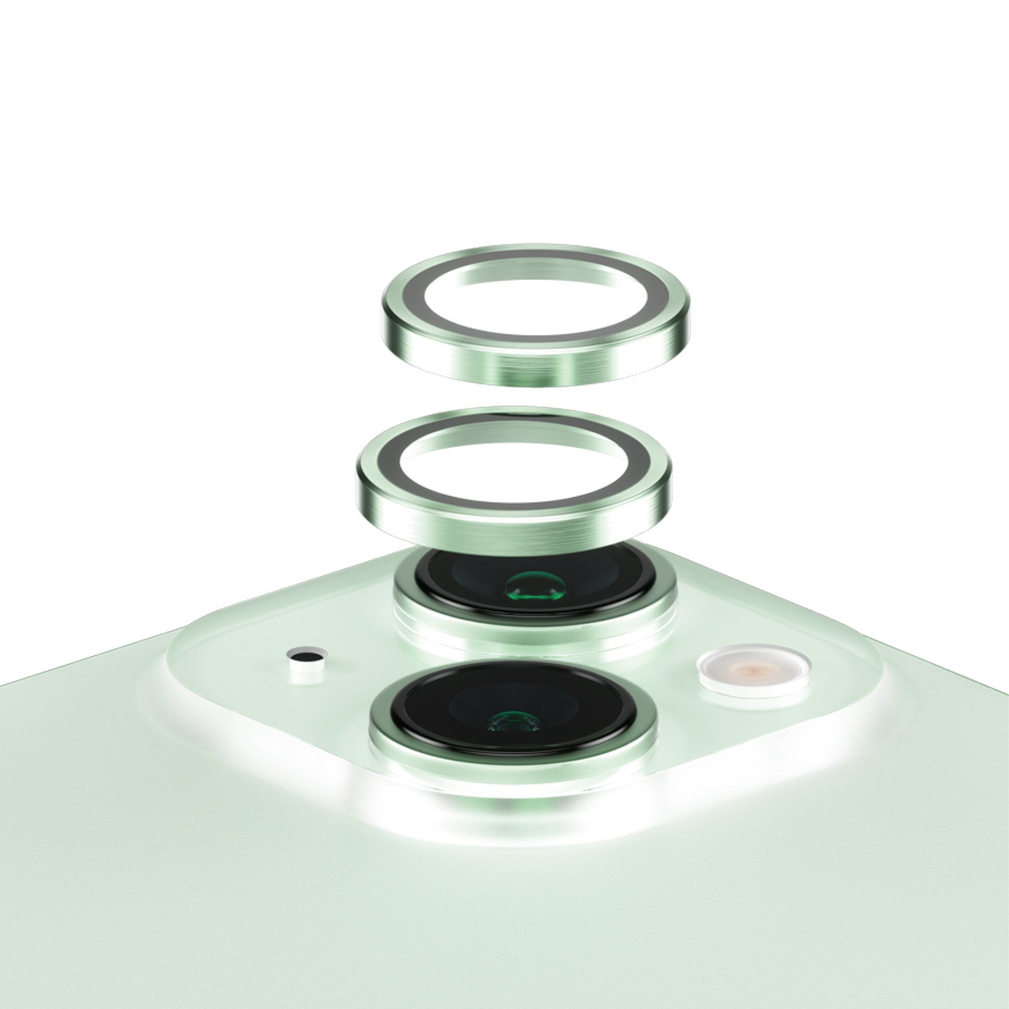 PanzerGlass® Hoops® Grøn Kameralinsebeskytter iPhone 15 | 15 Plus
